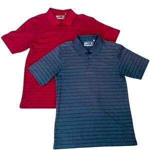 Cutter& Buck | Lot of 2 CB Dry Tec Luxe Golf Polo Shirt Mens Large Striped